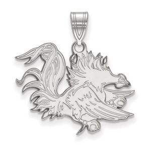 14k White Gold South Carolina Large Mascot Pendant